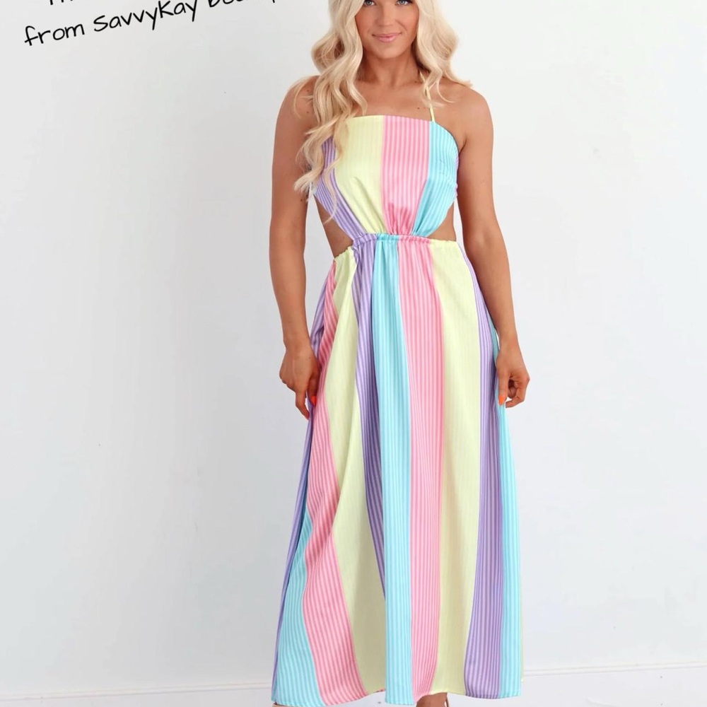 Multicolor Striped Maxi Dress